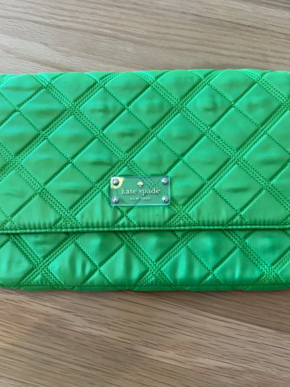 Kate Spade New York Quilted Nylon Tablet Sleeve – Vibrant Lime Green